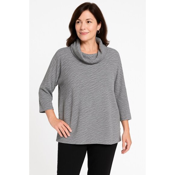 BOHO CHIC Sweaters - Boho Chic Gray Cowl Neck Sweater – Size Large - Casual, Cozy, Minimalist